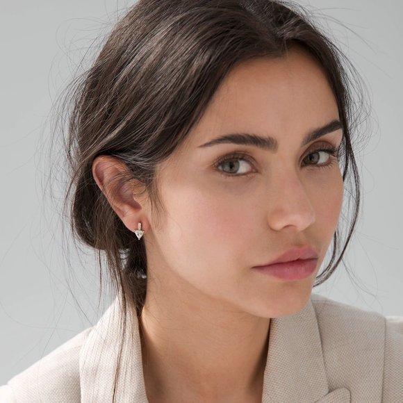 WHBM Three-Piece Stud Earrings Set Gold Crystal - Picture 3 of 7